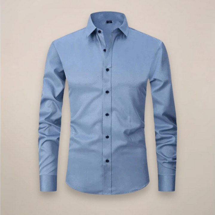 Formal Shirt Mens Long Sleeve Slim Fit Point Collar Button Front Easy Care Office - image 6