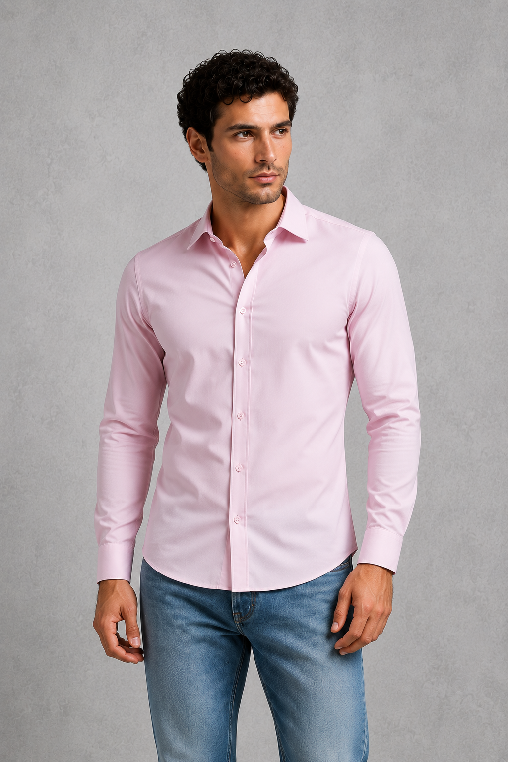 Formal Shirt Mens Long Sleeve Slim Fit Point Collar Button Front Easy Care Office - image 17