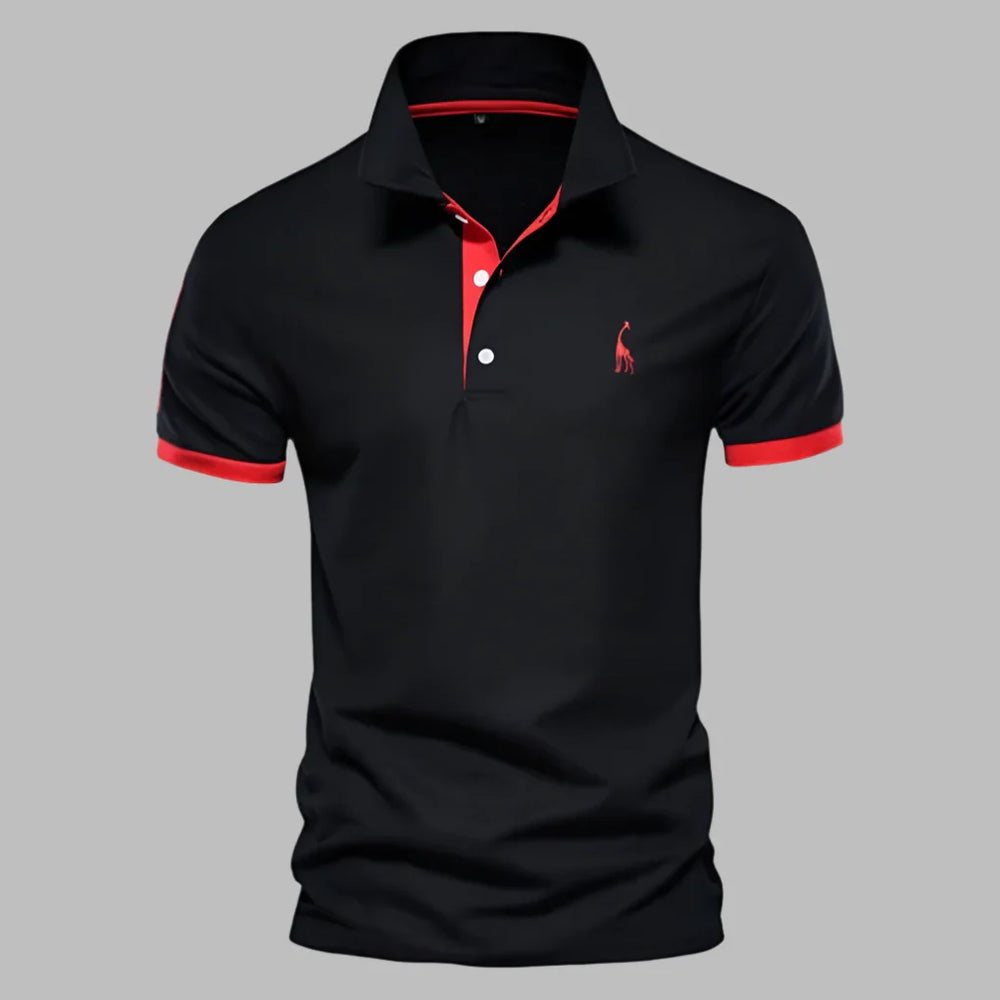 Polo Shirt Mens Short Sleeve Contrast Tipping Two Button Placket Tailored Fit Layering - image 2