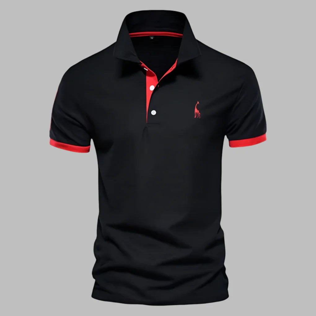 Polo Shirt Mens Short Sleeve Contrast Tipping Two Button Placket Tailored Fit Layering - image 2
