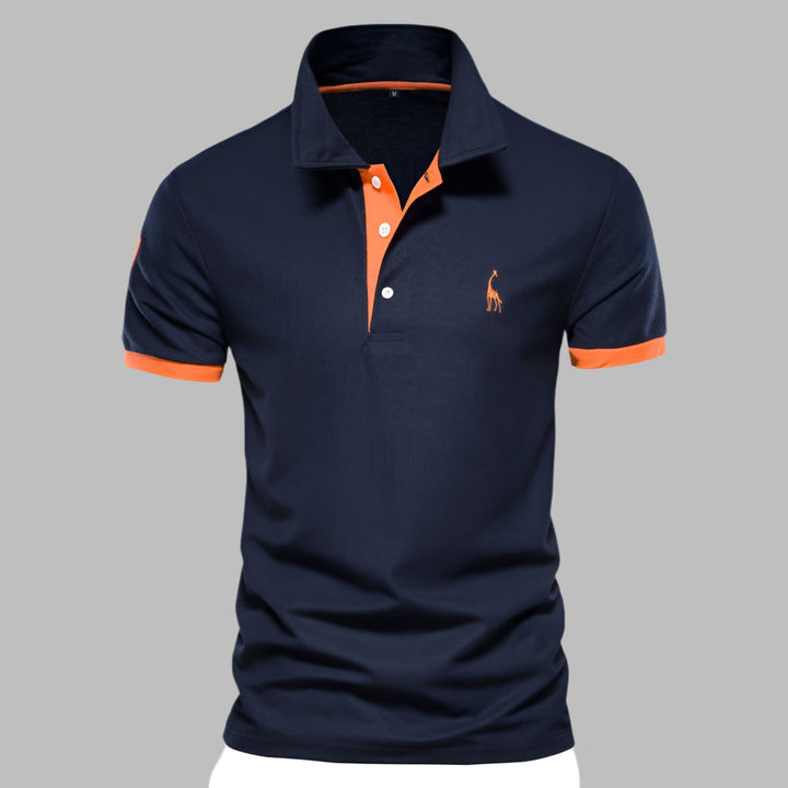 Polo Shirt Mens Short Sleeve Contrast Tipping Two Button Placket Tailored Fit Layering - image 7