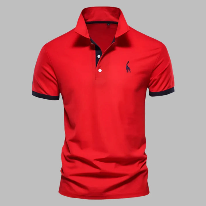 Polo Shirt Mens Short Sleeve Contrast Tipping Two Button Placket Tailored Fit Layering - image 3