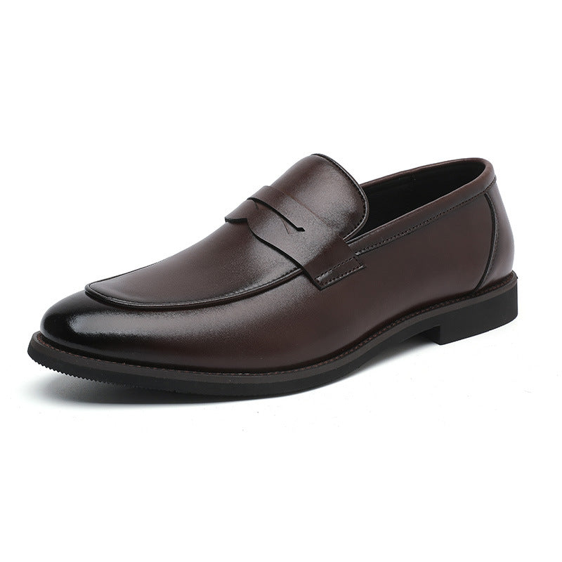 Penny Loafers Mens Leather-Look Slip-On Moc Toe Low Heel Smart Office - image 3