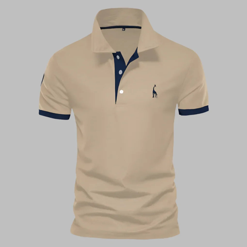 Polo Shirt Mens Short Sleeve Contrast Tipping Two Button Placket Tailored Fit Layering - image 5
