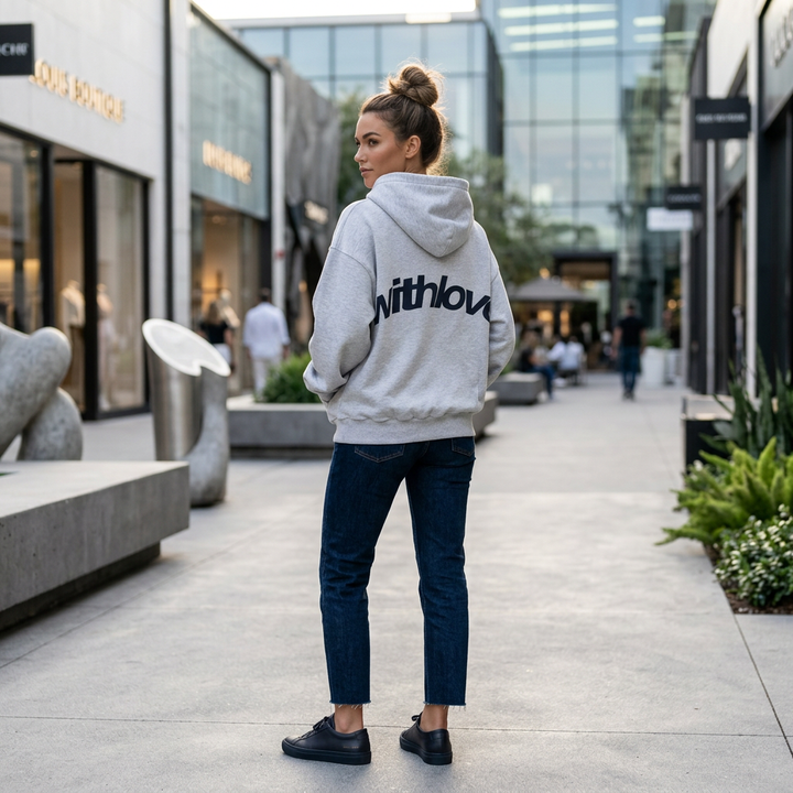 Oversized Pullover Hoodie with Kangaroo Pocket and Drawstring Hood