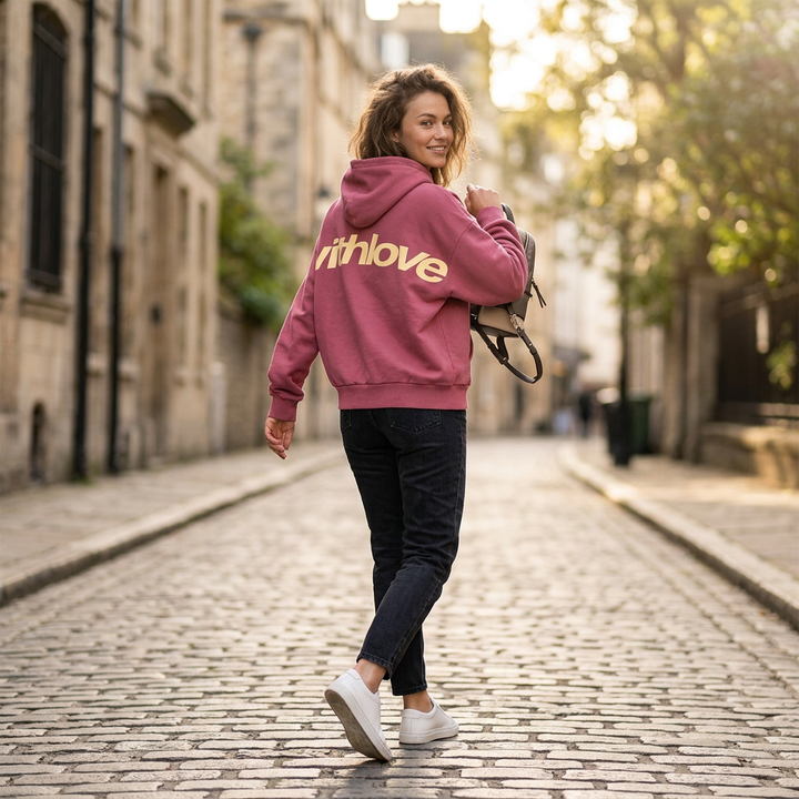 Oversized Pullover Hoodie with Kangaroo Pocket and Drawstring Hood