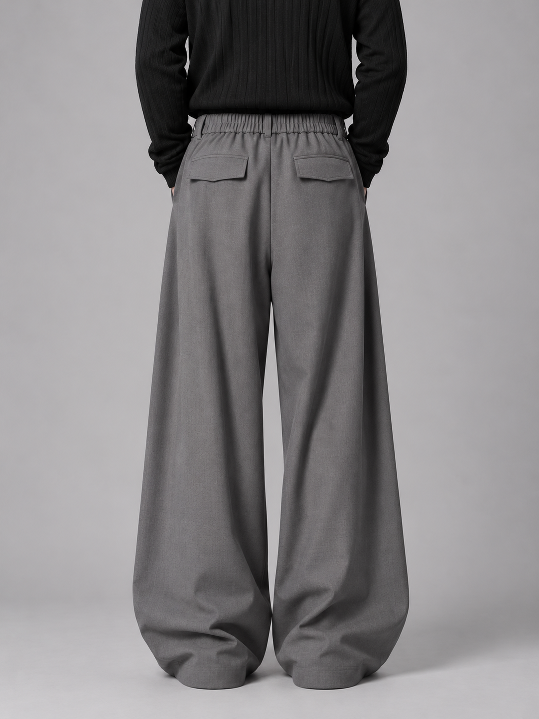 Wide Leg Trousers Mens Pleated Front Elasticated Back Waist Relaxed Baggy Fit - image 5