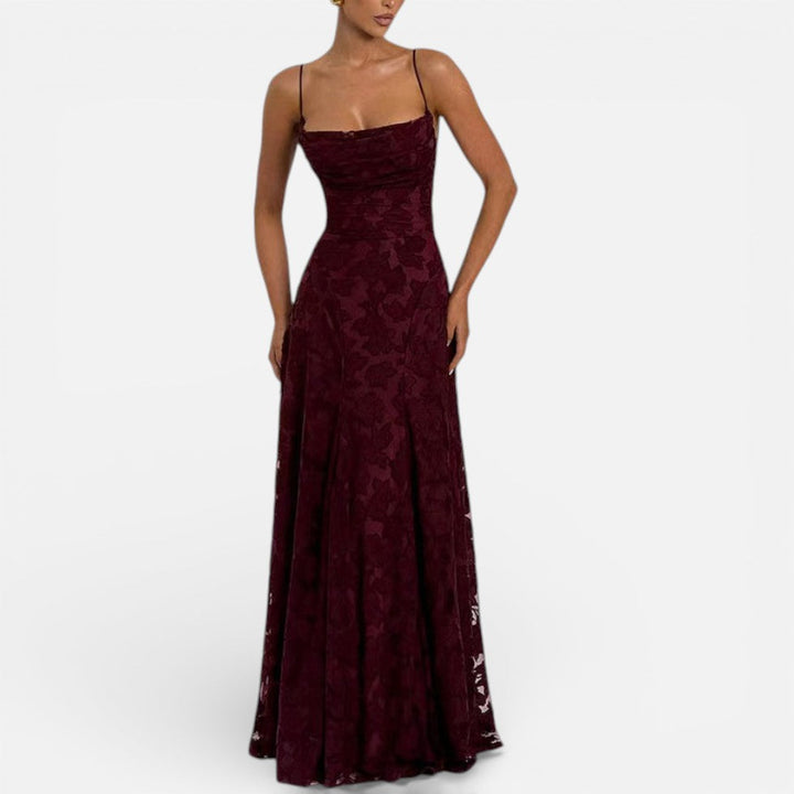 Maxi Dress Womens Floral Spaghetti Strap Fitted Bodice Occasion - image 4