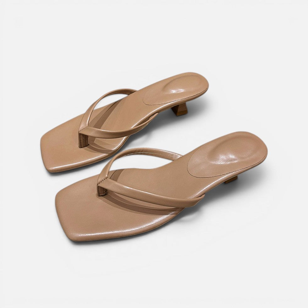 Sandals Womens Thong Strap Low Heel Open Toe Minimal - image 1