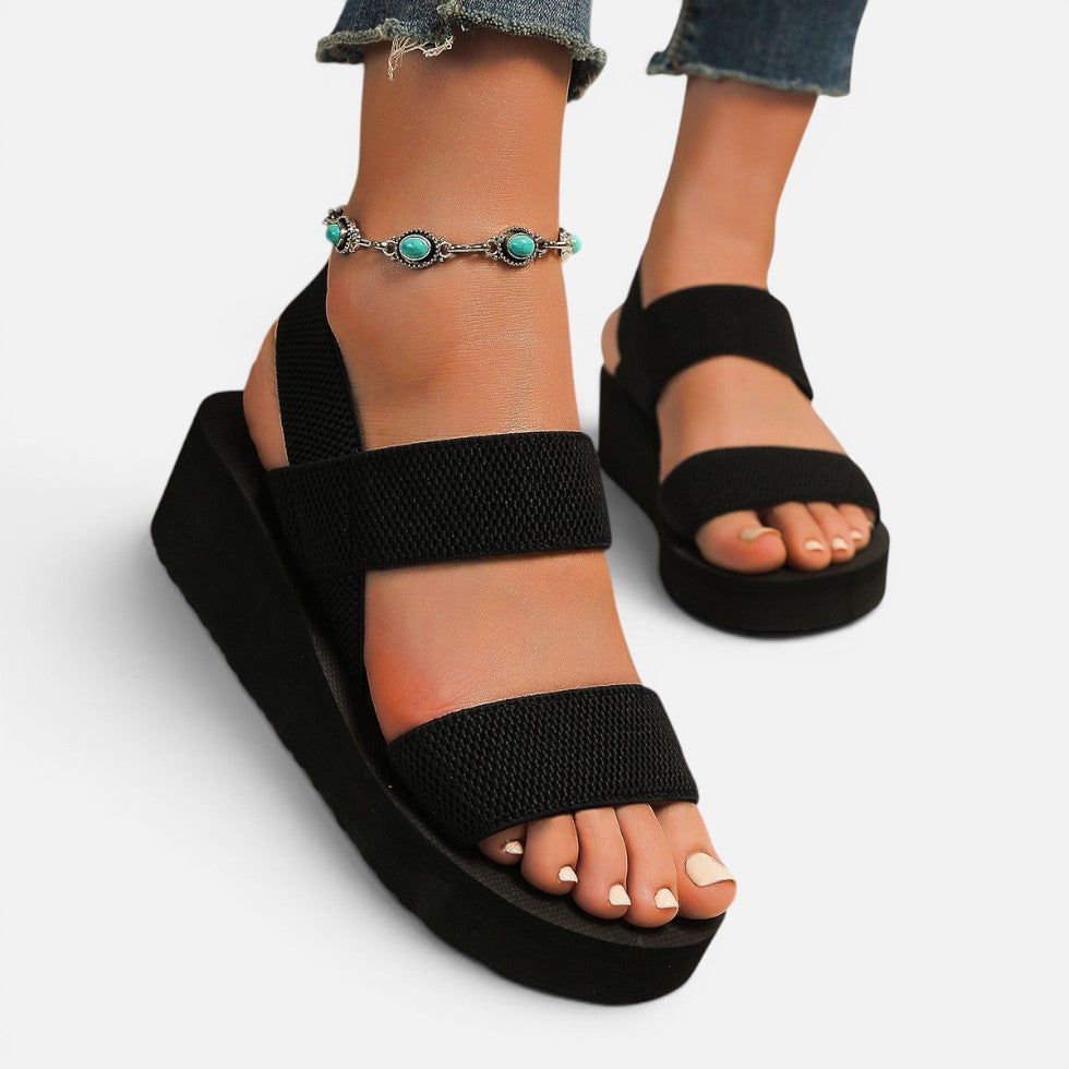Platform Sandals Womens Double Strap Chunky Sole Lightweight - image 3