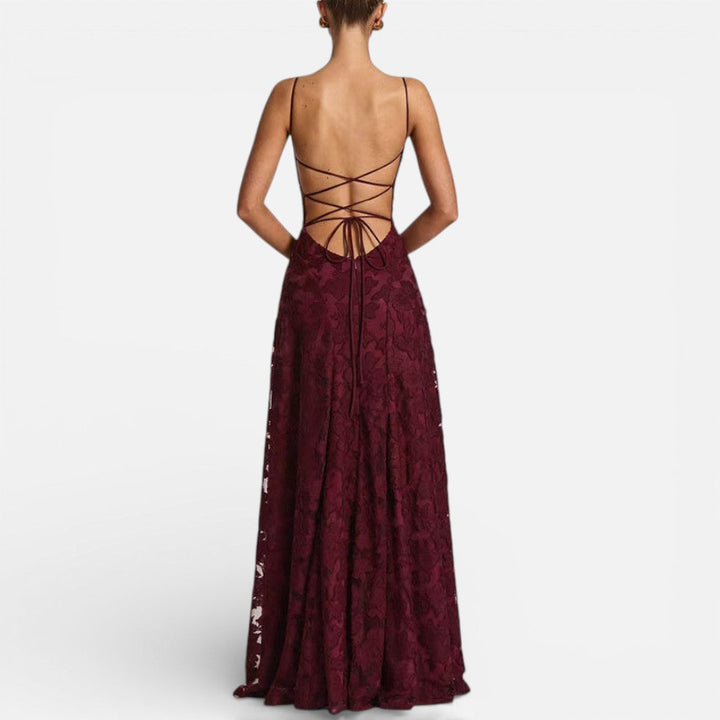 Maxi Dress Womens Floral Spaghetti Strap Fitted Bodice Occasion - image 5
