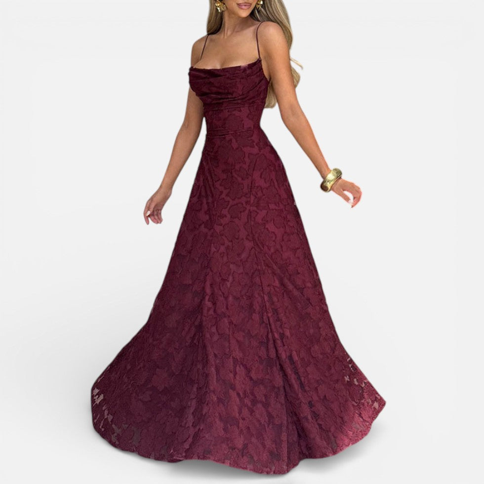 Maxi Dress Womens Floral Spaghetti Strap Fitted Bodice Occasion - image 2