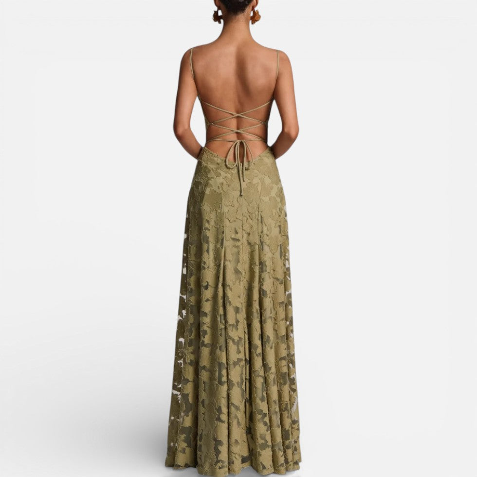 Maxi Dress Womens Floral Spaghetti Strap Fitted Bodice Occasion - image 13