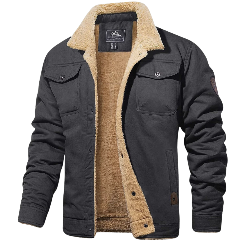 Sherpa Lined Jacket Mens Trucker Style Snap Button Front Flap Chest Pockets Regular Fit - image 5