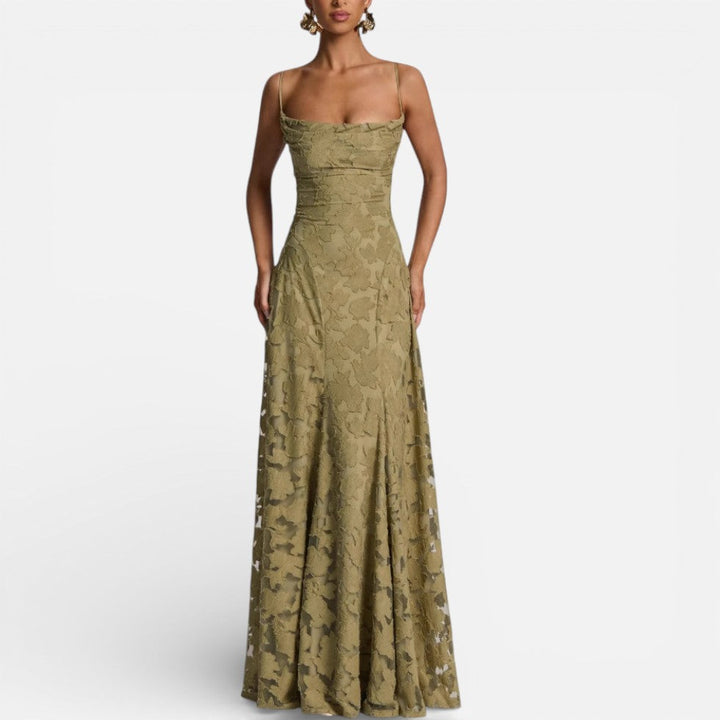 Maxi Dress Womens Floral Spaghetti Strap Fitted Bodice Occasion - image 12