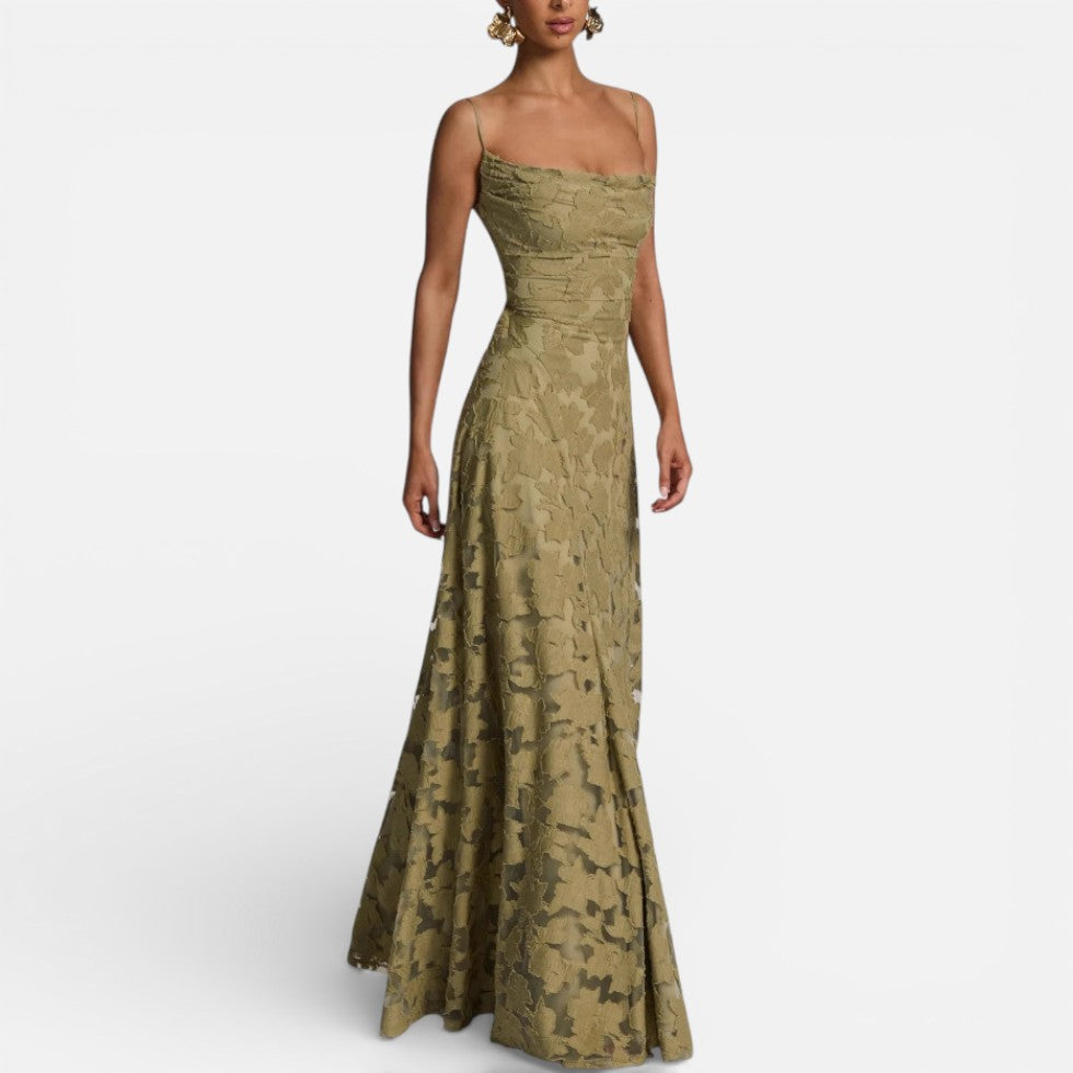 Maxi Dress Womens Floral Spaghetti Strap Fitted Bodice Occasion - image 15