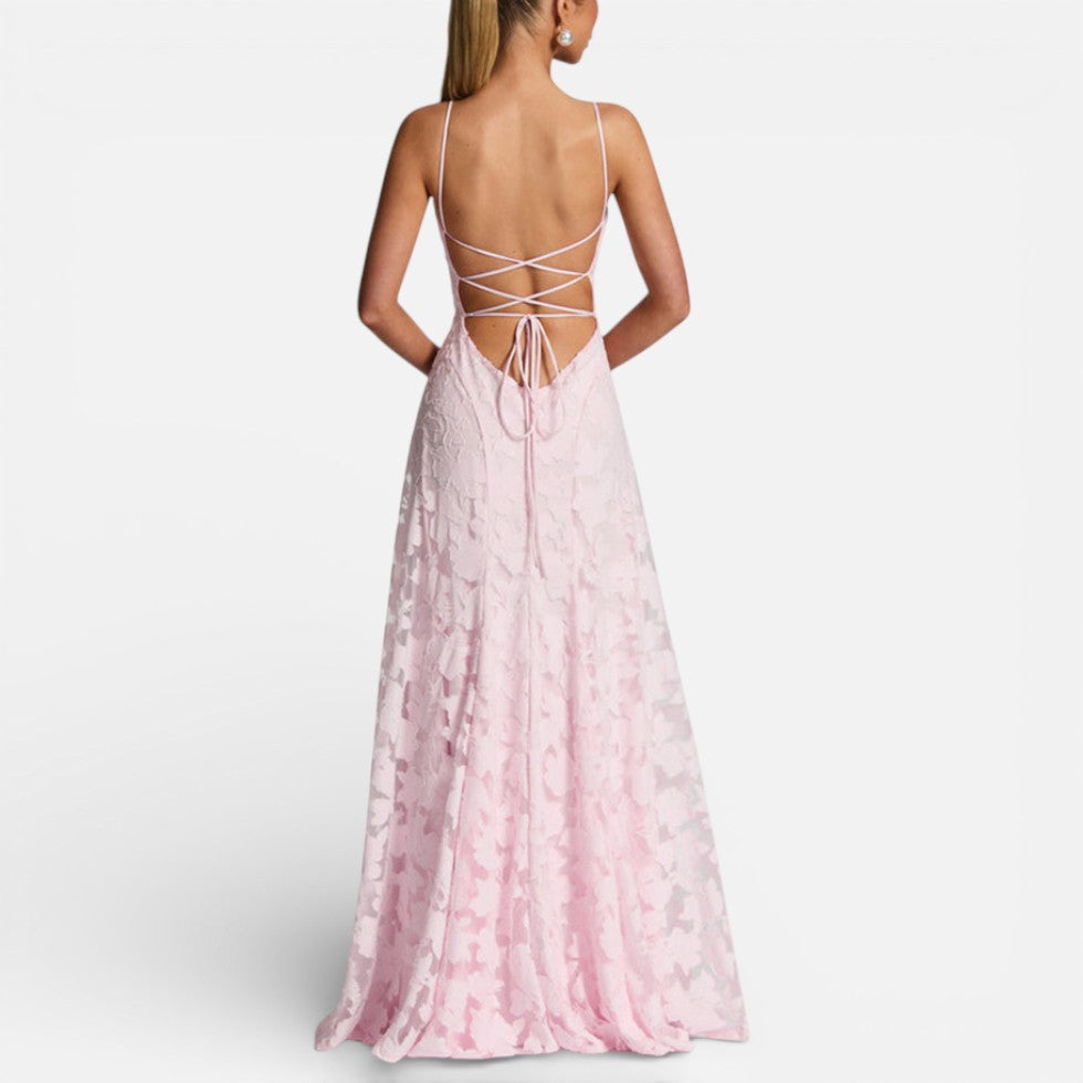 Maxi Dress Womens Floral Spaghetti Strap Fitted Bodice Occasion - image 8
