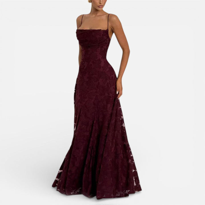 Maxi Dress Womens Floral Spaghetti Strap Fitted Bodice Occasion - image 3