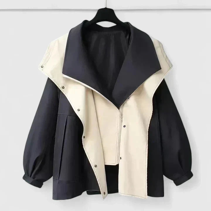 Water Resistant Jacket Womens Oversized Contrast Layered Collar - image 7
