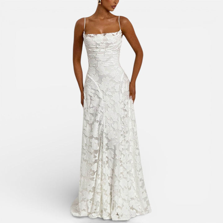 Maxi Dress Womens Floral Spaghetti Strap Fitted Bodice Occasion - image 9