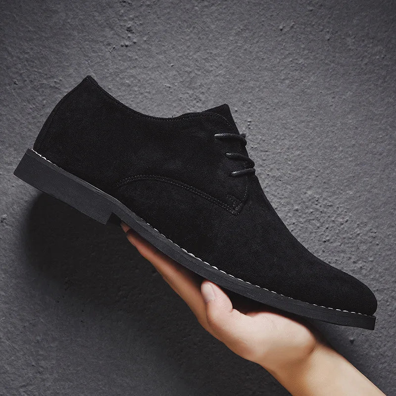 Derby Shoes Mens Suede Look Lace Up Smart Casual Low Heel Rubber Sole - image 2