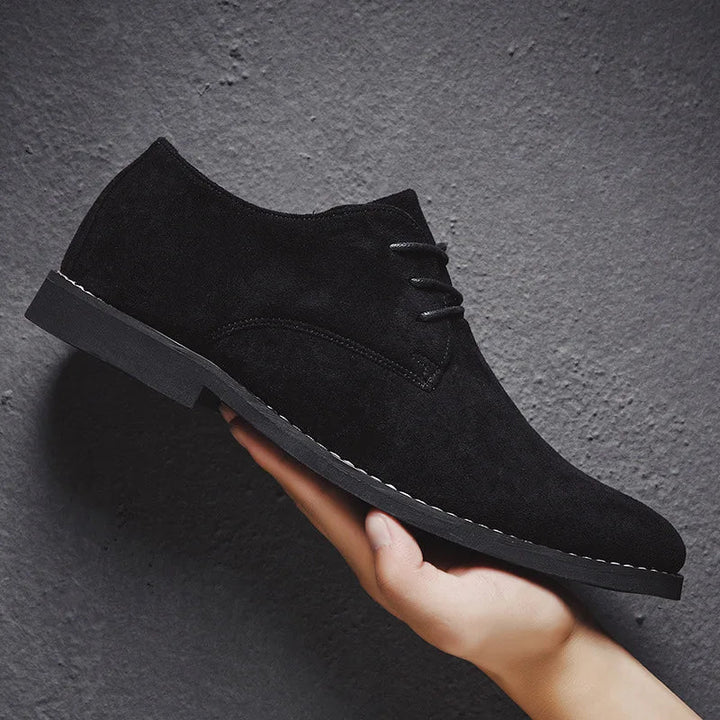 Derby Shoes Mens Suede Look Lace Up Smart Casual Low Heel Rubber Sole - image 2