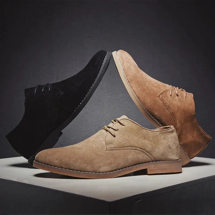 Derby Shoes Mens Suede Look Lace Up Smart Casual Low Heel Rubber Sole - image 3