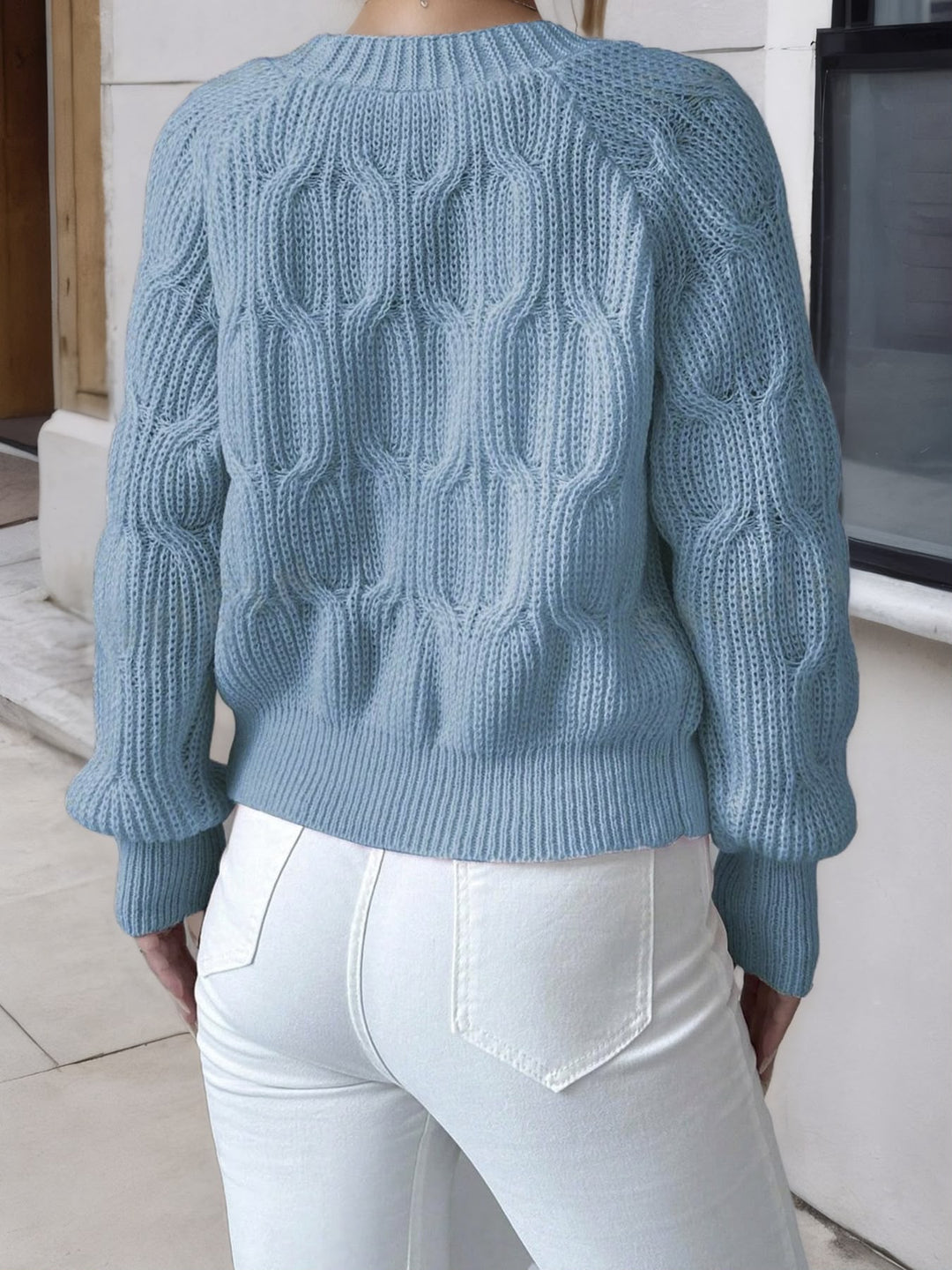 Cropped Cardigan Womens Bow Applique V Neck Button Front Pearl Look Buttons - image 25