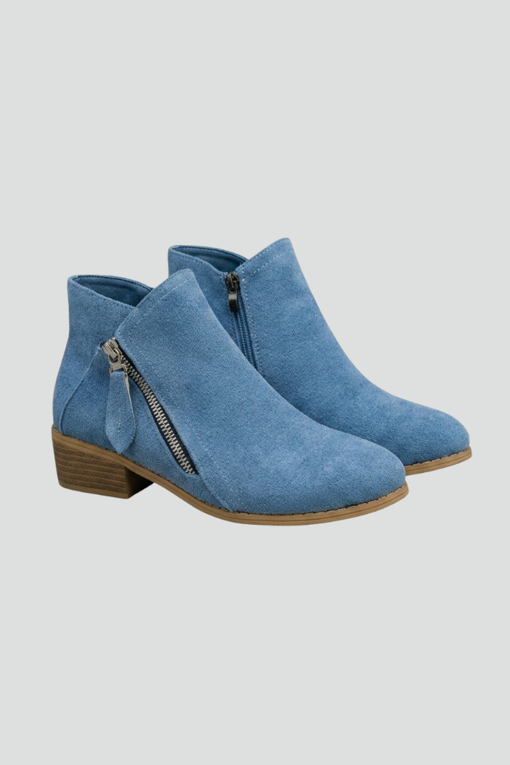 Women's Textured Ankle Boots with Side Zip — image 1