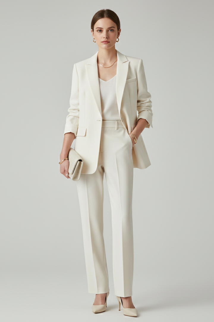 Women's Relaxed Blazer and Straight Trousers Set — image 2