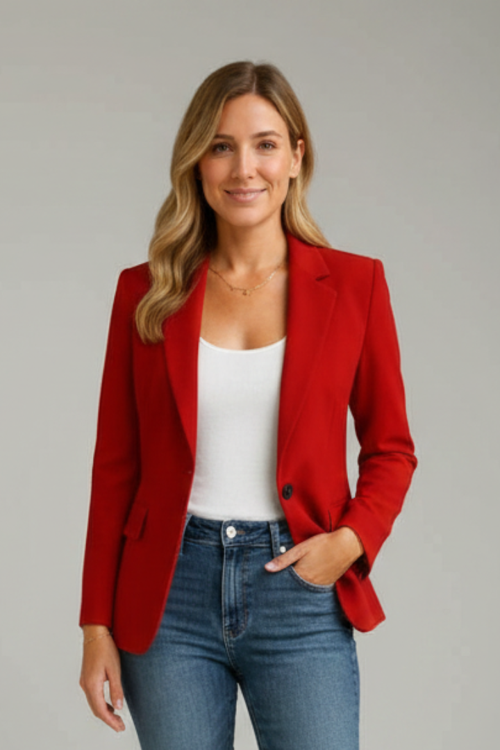 Women's Notched Lapel Single Button Blazer — image 2