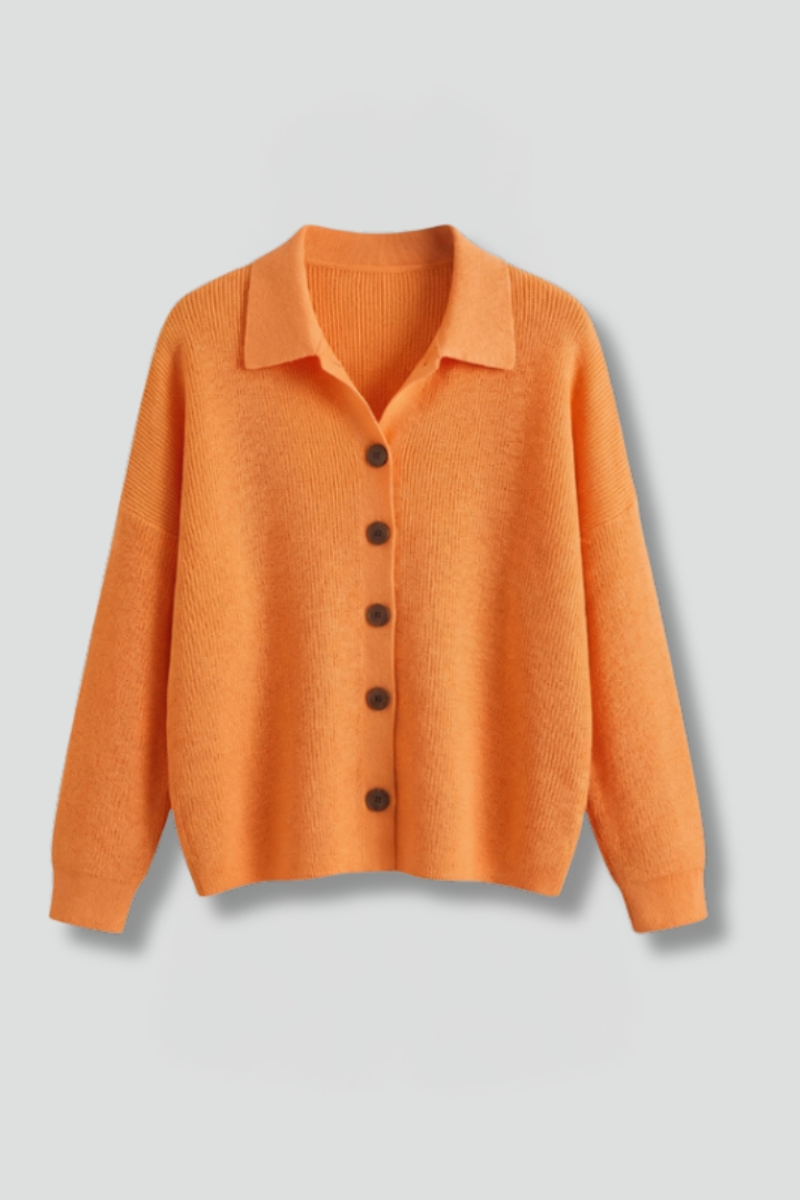 Women's Collared Button-Up Knitted Cardigan — image 1