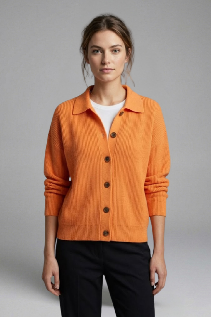 Women's Collared Button-Up Knitted Cardigan — image 2