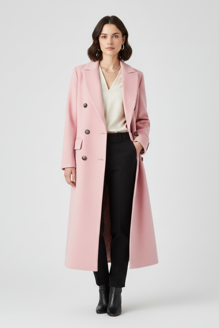 Women's Notched Lapel Button Front Coat — image 2