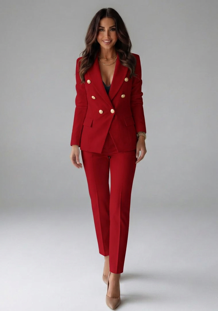 Women's Double Breasted Blazer and Trouser Suit — image 2