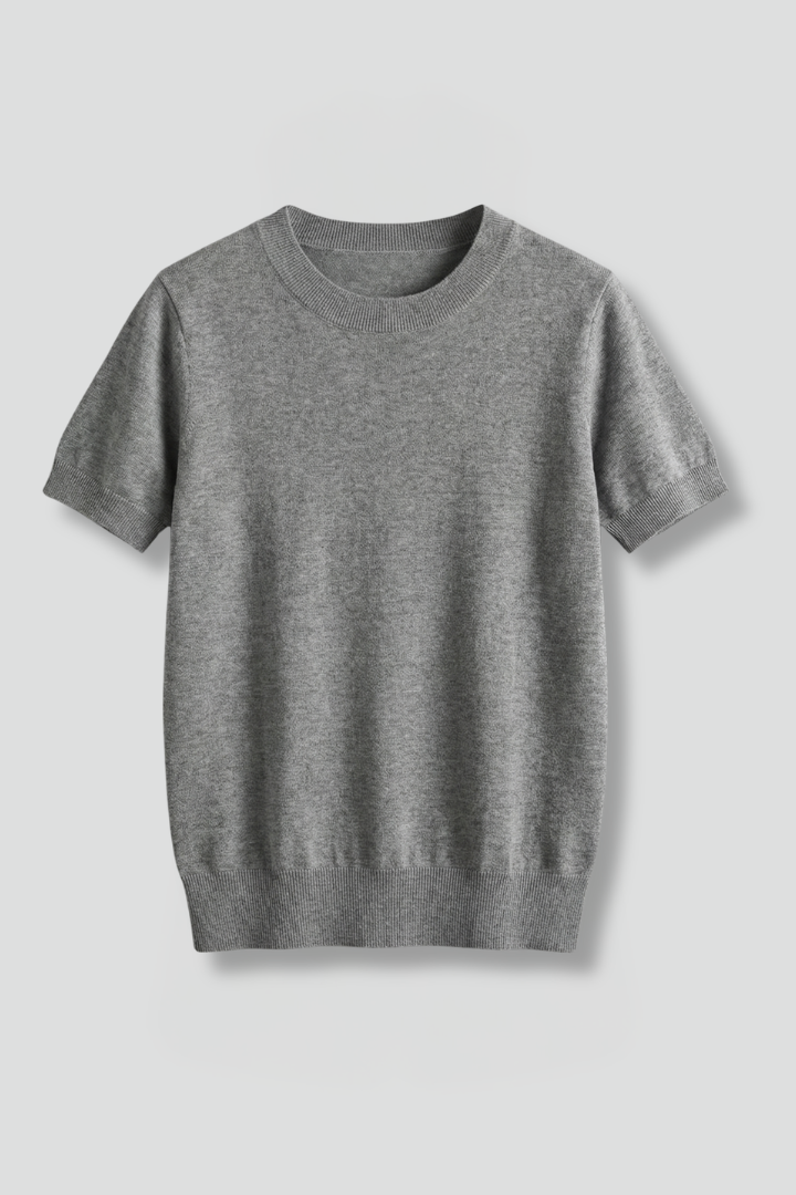 Women's Crew Neck Ribbed Hem Knit Top — image 1