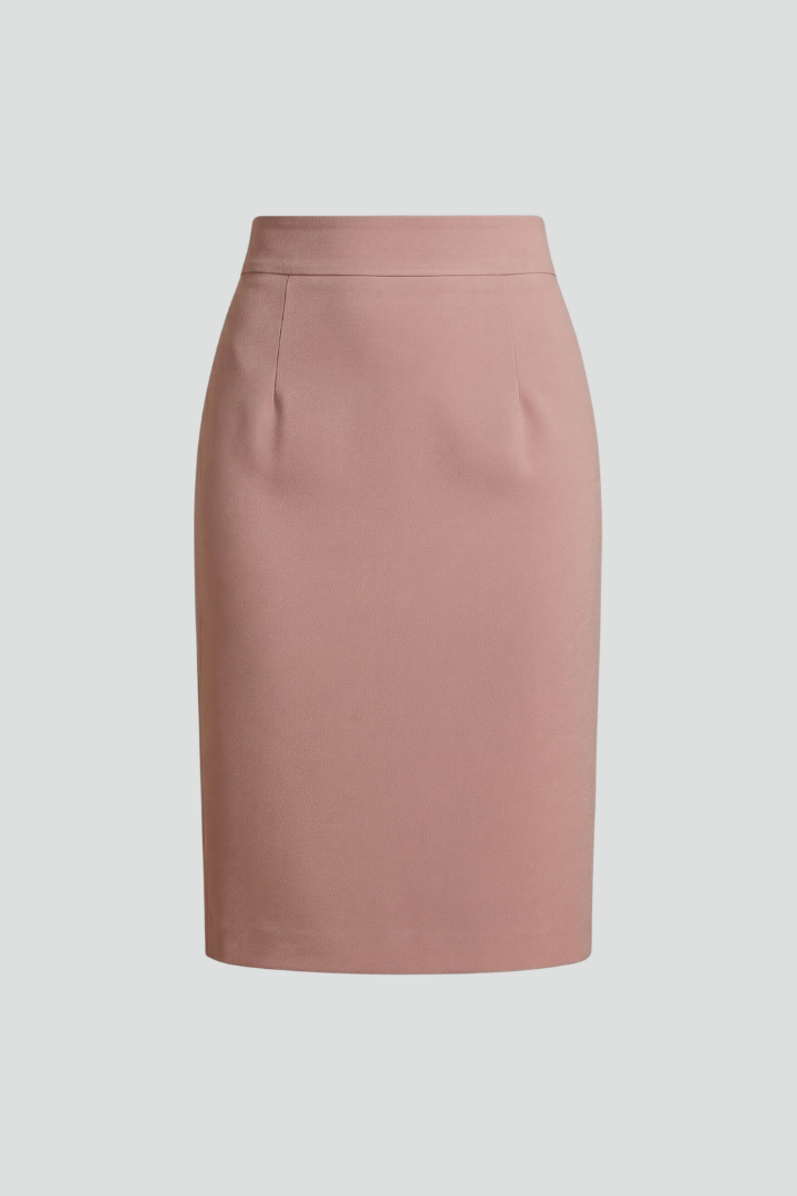 Women's High Waist Midi Skirt with Back Slit — image 1