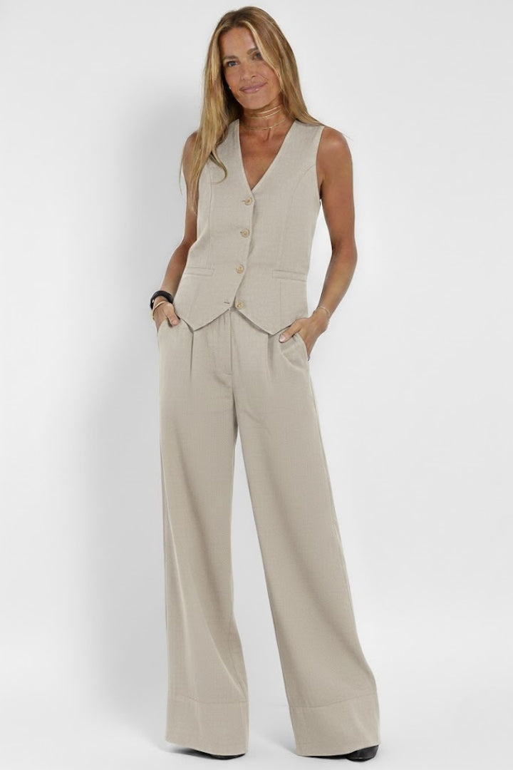 Women's V-Neck Waistcoat and Trouser Set — image 2