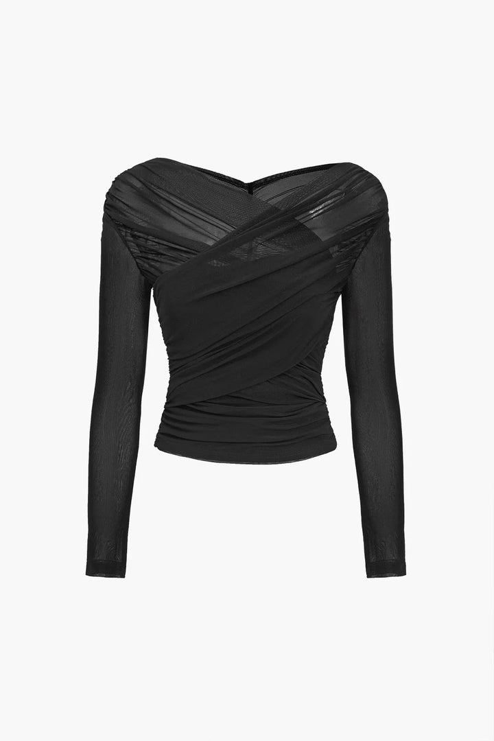 Women’s Ruched Long Sleeve Crop Top