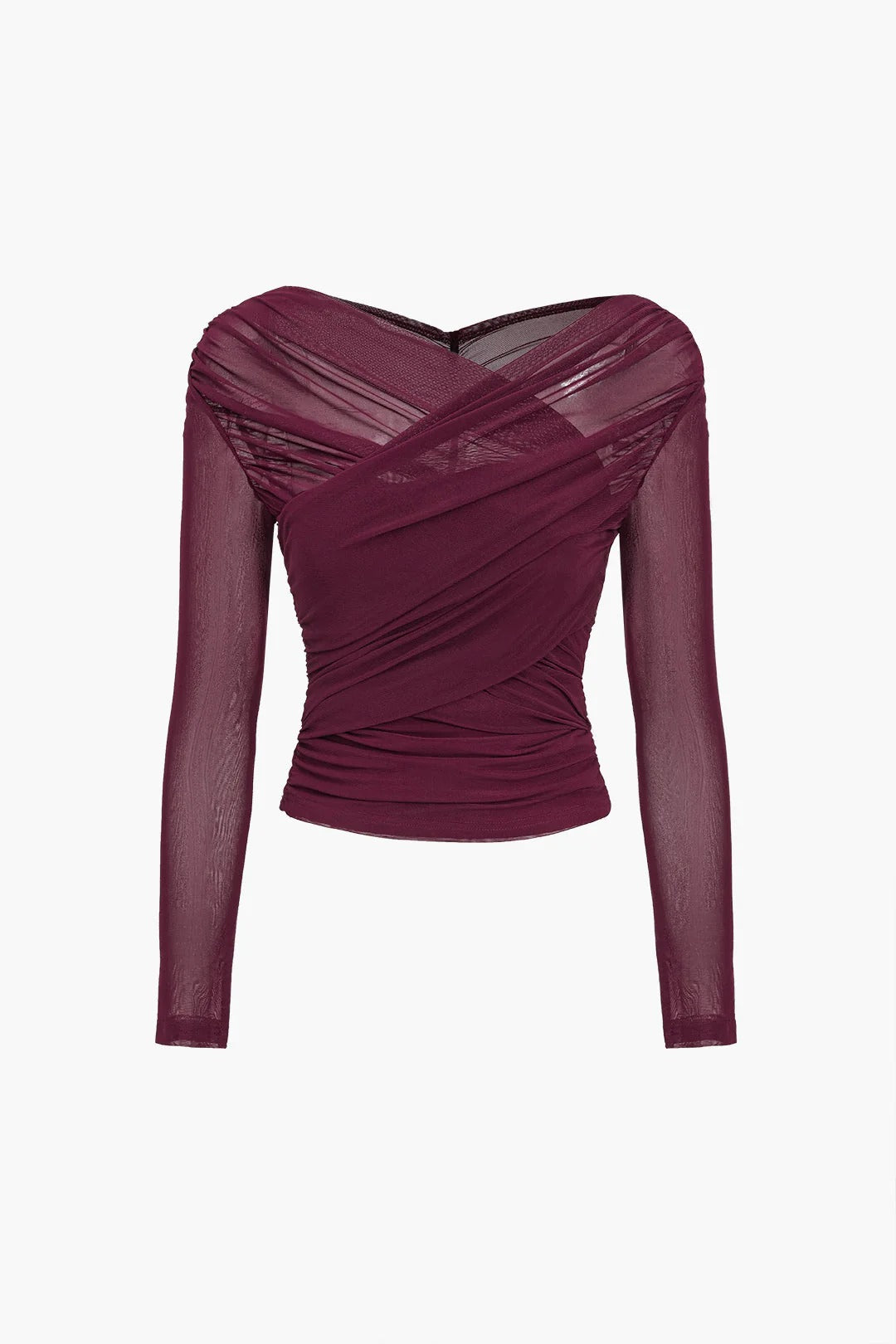 Women’s Ruched Long Sleeve Crop Top
