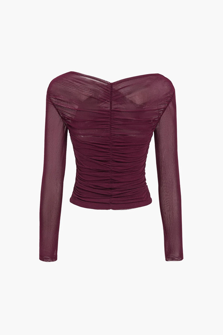 Women’s Ruched Long Sleeve Crop Top