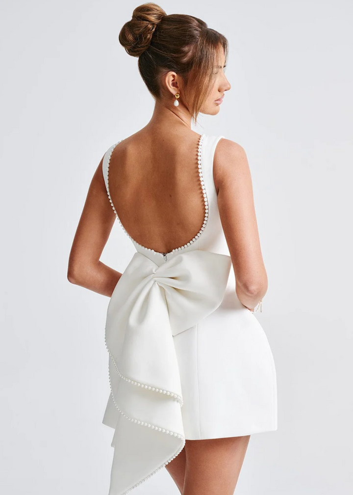 Women’s Sleeveless A Line Dress with Oversized Bow Back