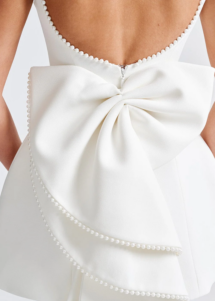 Women’s Sleeveless A Line Dress with Oversized Bow Back