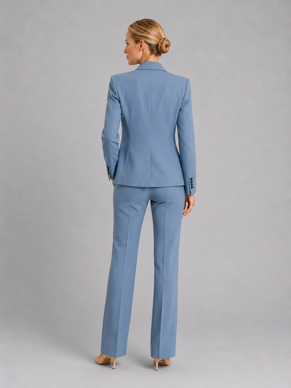 Trouser Suit Womens Tailored Blazer High Waist Two Piece