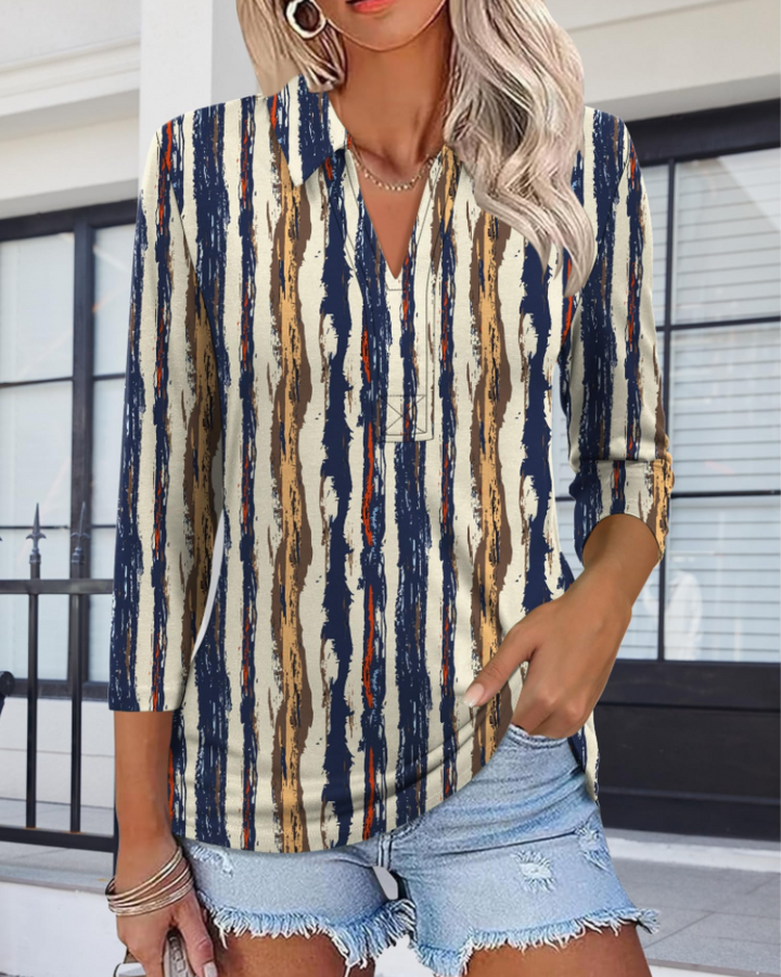 Polo Top Womens V-Neck Collared 3/4 Sleeve Tunic Length Casual Workwear - image 8