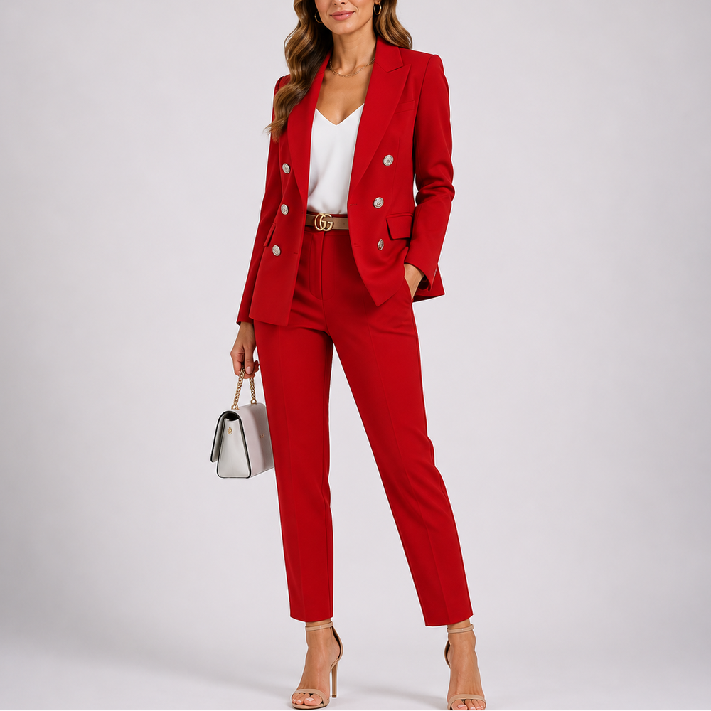 Women's Tailored Blazer and Trousers Suit Set — image 2