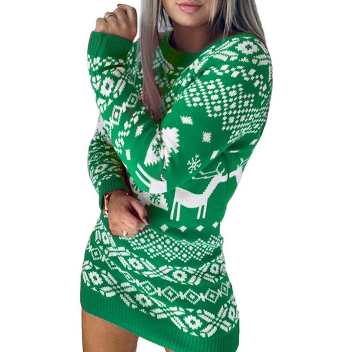 Fair Isle Christmas Jumper Womens Reindeer Heart Pattern Knitted - image 9