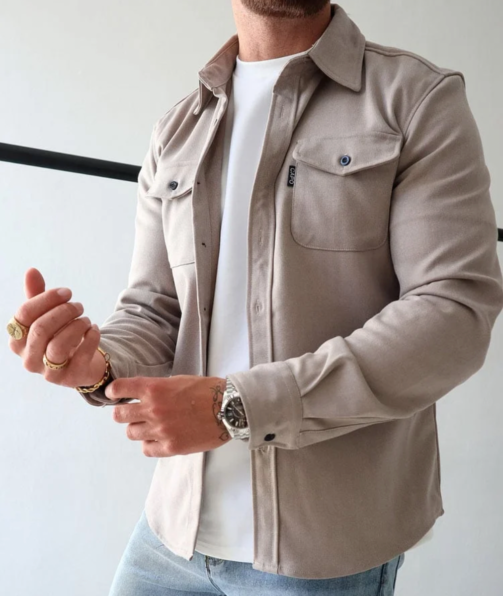 Overshirt Mens Soft Touch Button Front Flap Chest Pockets Point Collar Long Sleeve Regular Fit - image 2