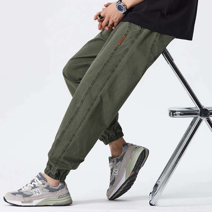 Joggers Mens Cuffed Chino Twill Stretch Drawstring Elastic Waist Relaxed Fit - image 7