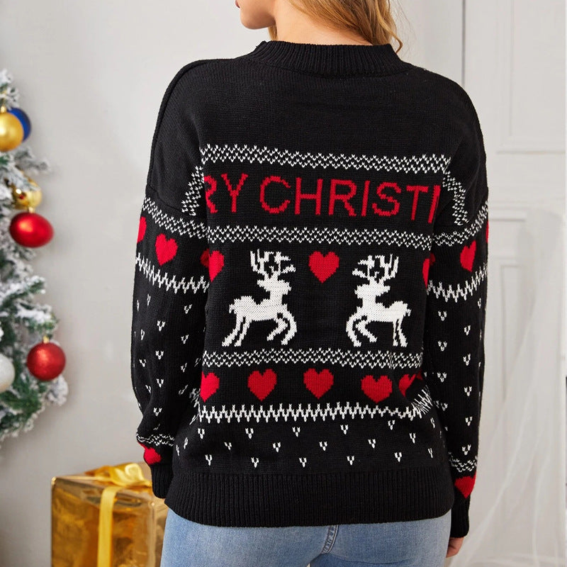Christmas Jumper Womens Reindeer Merry Christmas Fair Isle Knitted - image 4